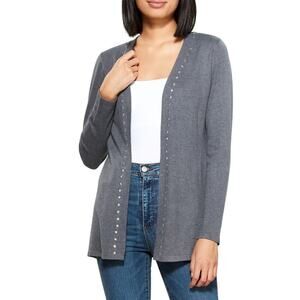 New! Vila Milano Women's Wool Blend Rhinestone Embellished Open Front Cardigan